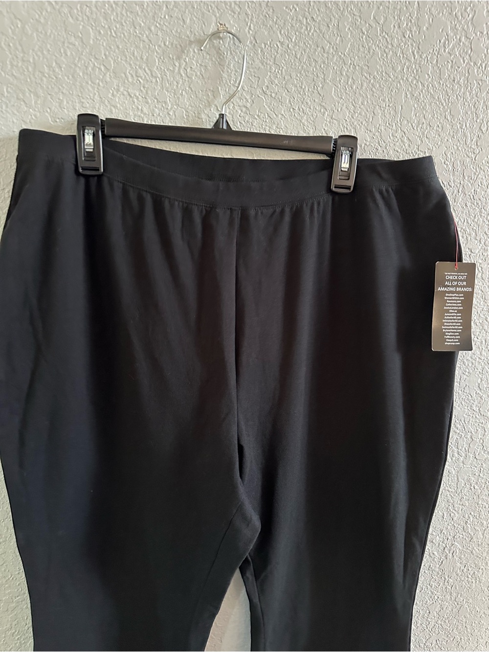 Woman Within Pull-On Knit Pants Black Straight Leg Stretch 22/24 1X Petite - Picture 2 of 7